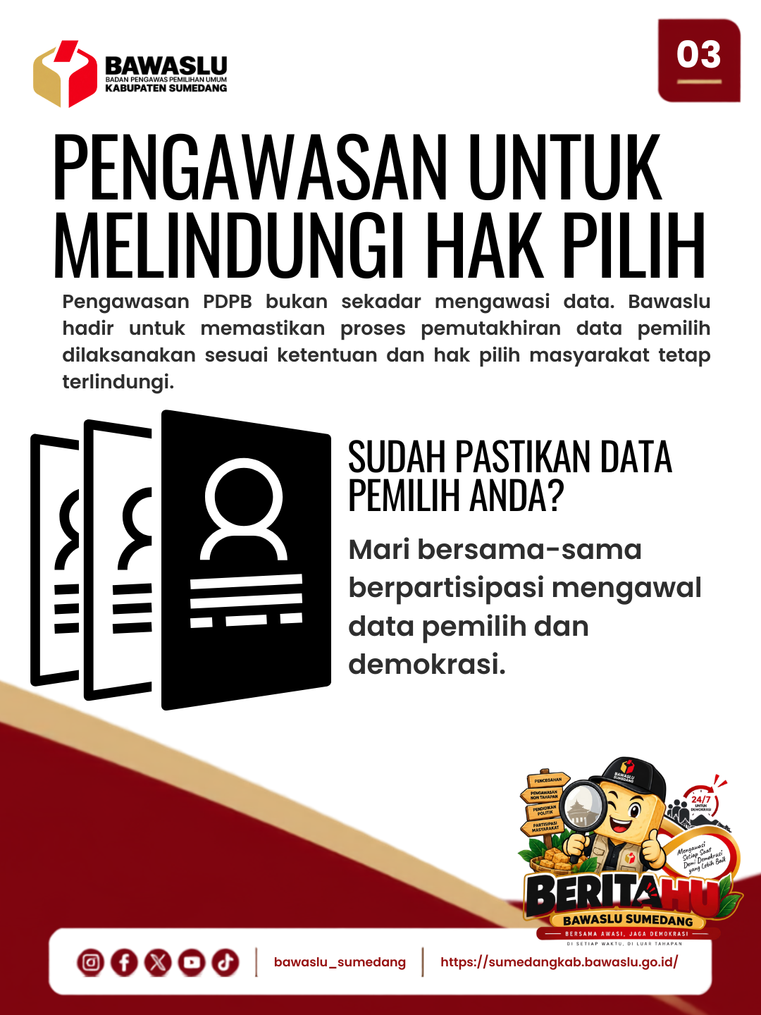Bawaslu Sumedang Awasi Rapat Pleno Rekapitulasi PDPB Triwulan III Tahun 2026